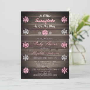 Invitación Un Pequeño Snowflake Está En Camino De Baby Shower