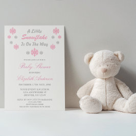 Invitación Un Pequeño Snowflake Está En Camino De Baby Shower