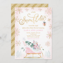 Invitación Un Pequeño Snowflake Está En Camino De Baby Shower