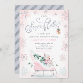 Invitación Un Pequeño Snowflake Está En Camino De Baby Shower