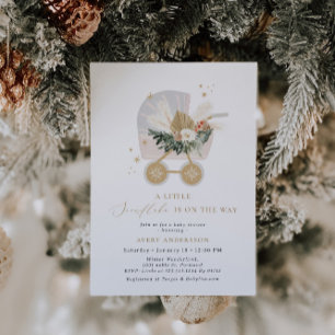 Invitación Un Pequeño Snowflake Está En El Camino Chica Baby