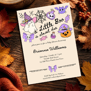 Invitación Un pequeño susto Halloween garabato boceto baby sh