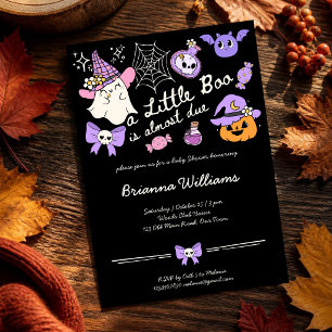 Invitación Un pequeño susto Halloween garabato boceto baby sh