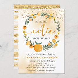 Invitación Un Pequeño Testigo Está En Camino Naranja Baby Sho