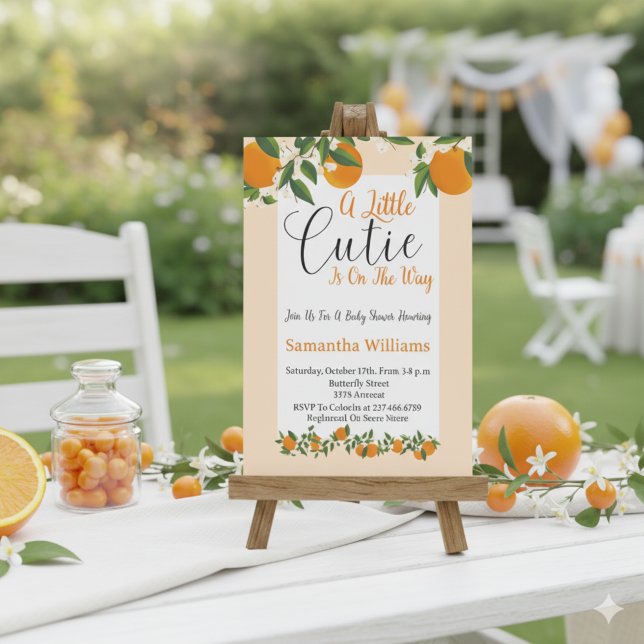 Invitación Un Pequeño Testigo Está En Camino Naranja Baby Sho (Subido por el creador)