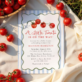 Invitación Un pequeño tomate está en camino a Baby Shower