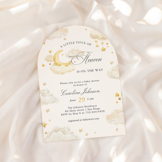 Invitación Un pequeño trozo de cielo arco de baby shower soña (Subido por el creador)