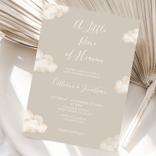 Invitación Un pequeño trozo de cielo Nube beige Baby Shower