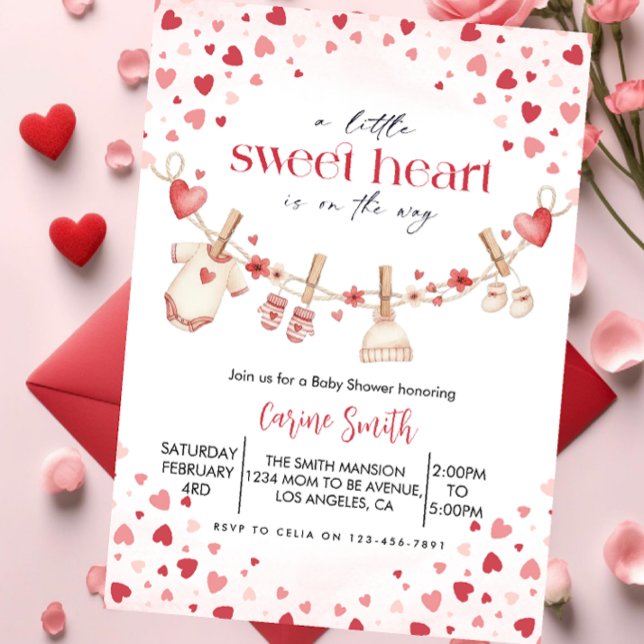 Invitación Un pequeño valentín para Baby Shower  (Subido por el creador)