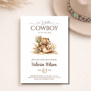Invitación Un pequeño vaquero Baby Shower del Salvaje Oeste