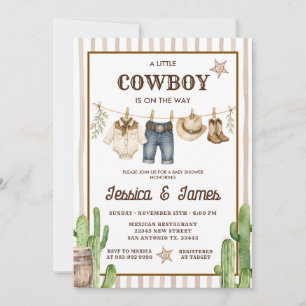 Invitación Un pequeño vaquero está en camino Baby shower de r
