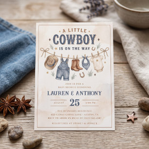 Invitación Un pequeño vaquero está en camino Fiesta de Baby S