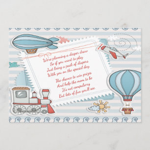 Invitación Un pequeño viaje con el tema del bebé ducha Diaper