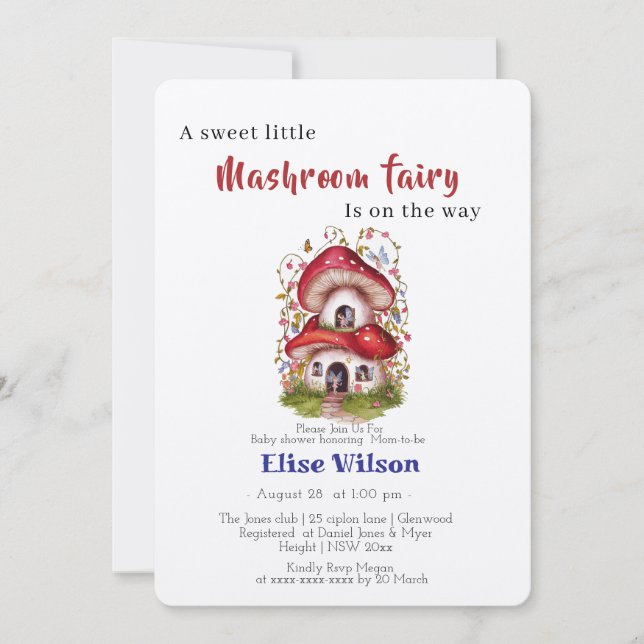 Invitación Un pequeño y dulce hada de lavabo está en camino (Anverso)