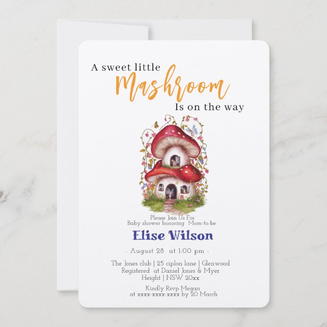 Invitación Un pequeño y dulce hada de lavabo está en camino (Anverso)