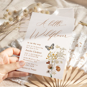 Invitación Un pequeño y elegante baby shower de flores silves