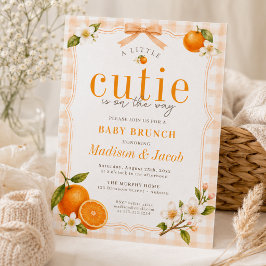 Invitación Un pequeño y lindo brunch de baby shower naranja p