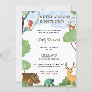 Invitación Un pequeño y salvaje Baby Shower animal