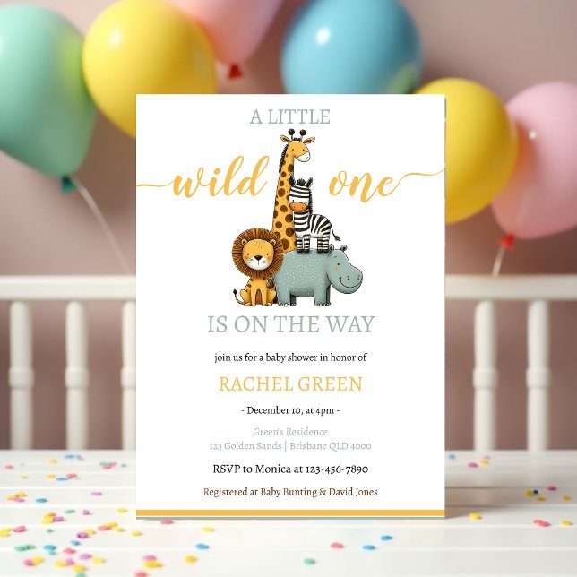 Invitación Un pequeño y salvaje Safari de la Selva Baby Showe (Subido por el creador)