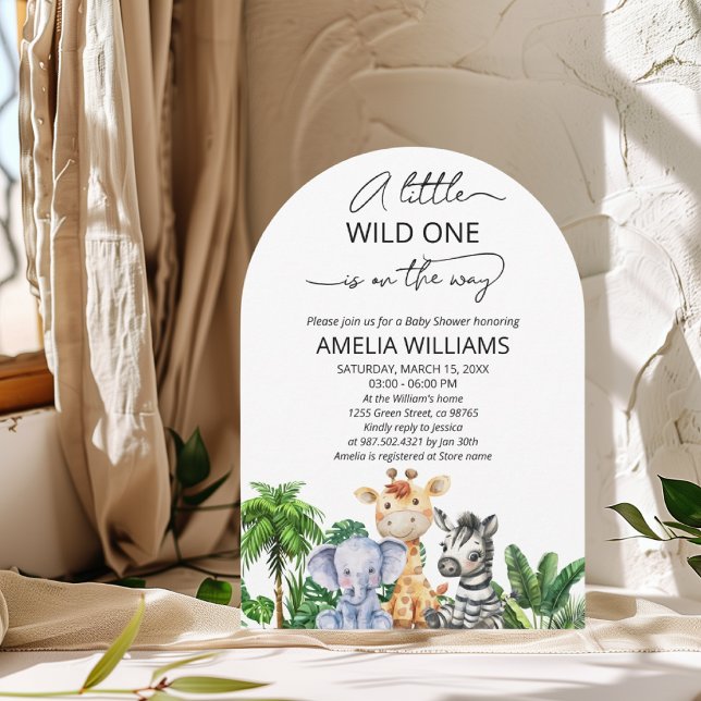 Invitación Un pequeño y salvaje Safari de la Selva Baby Showe (Subido por el creador)