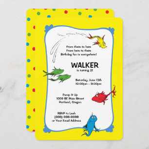Invitación Un Pescado Dos Peces - Primer Cumpleaños