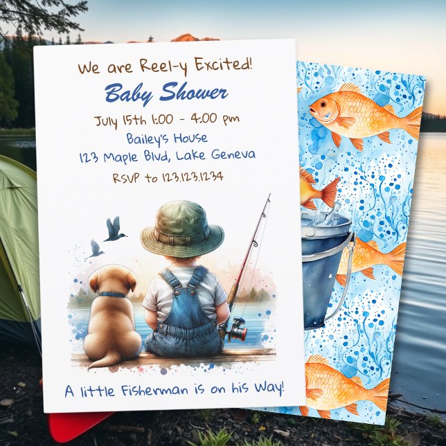 Invitación Un pescador pequeño | El Baby Shower de Cute Boy (Subido por el creador)
