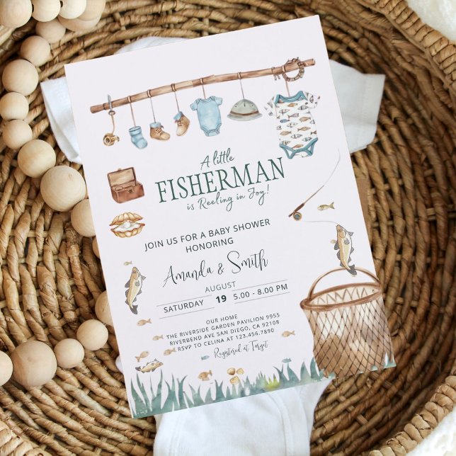 Invitación Un pescador tambaleante en Baby Shower (Subido por el creador)