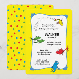 Invitación Un pez dos peces - Primer Cumpleaños