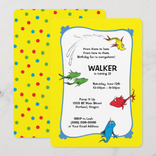 Invitación Un pez dos peces - Primer Cumpleaños