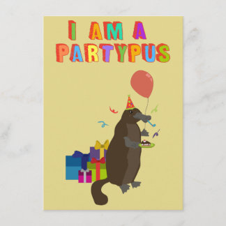 Invitación Un platypus que ama ir de fiesta