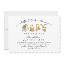 Un poco curas Naranjas acuarela Baby Shower