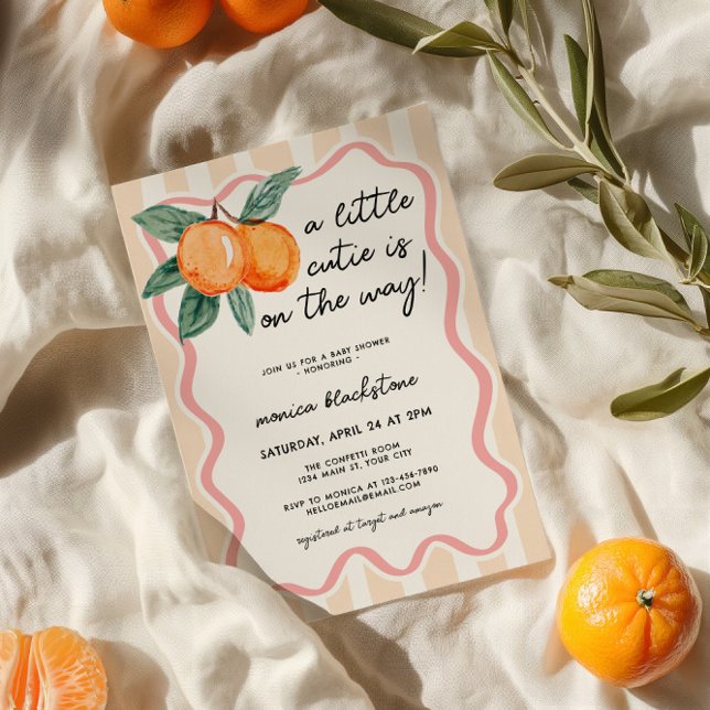 Invitación Un poco curas y caprichosos Chicas Baby Shower (A Little Cutie Girls Baby Shower Invite)