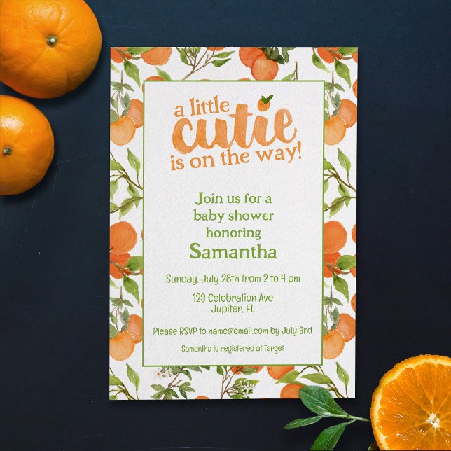 Invitación Un poco cursi Baby Shower de tema Naranja (Subido por el creador)