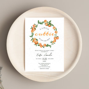 Invitación Un poco cursi Naranja Círculo Marco Baby Shower