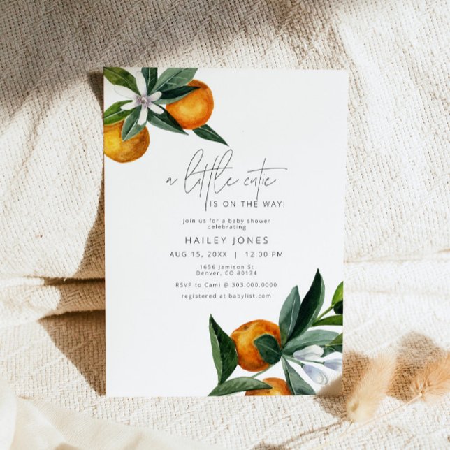Invitación Un poco cursi Naranja de cítricos Baby Shower (Subido por el creador)