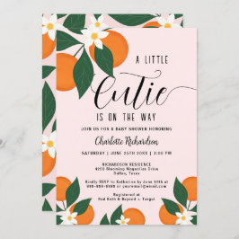 Invitación Un poco cursi Naranja de cítricos botánicos Baby S