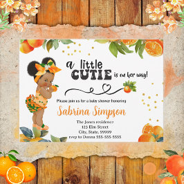 Invitación Un poco cursi Naranja tema de Baby Shower