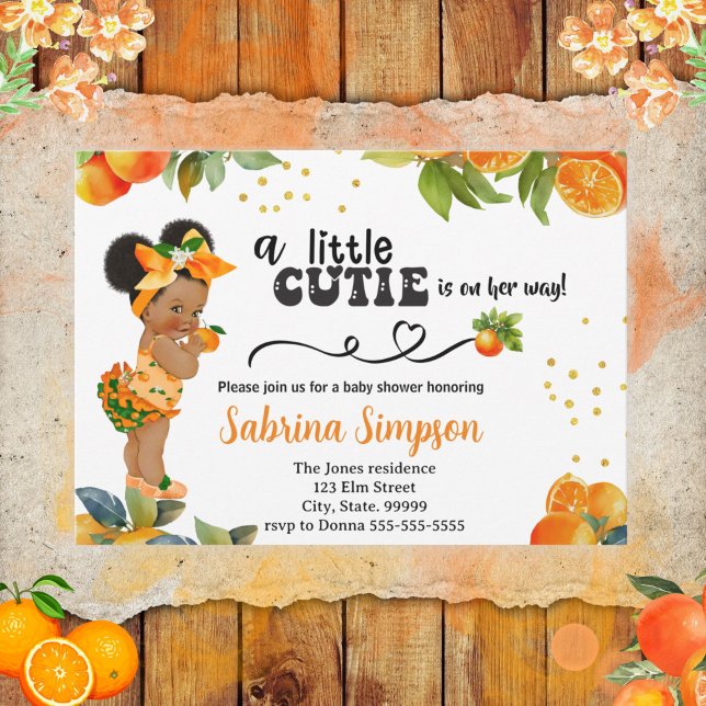 Invitación Un poco cursi Naranja tema de Baby Shower (Subido por el creador)