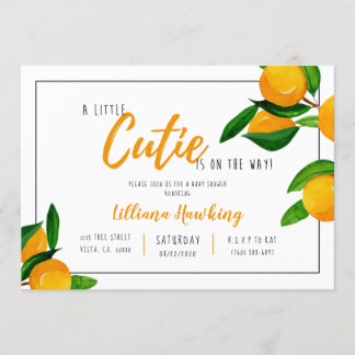 Invitación Un poco cursi tema del Naranja Baby Shower Citrus