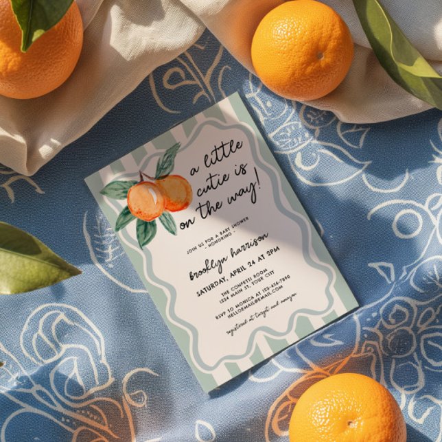 Invitación Un poco curtismo y caprichoso Baby Shower (A Little Cutie Boys Baby Shower Invite)