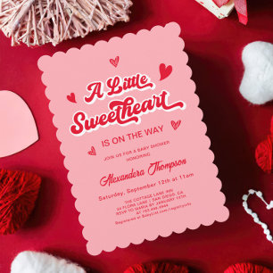 Invitación Un poco de amor Valentine Baby Shower