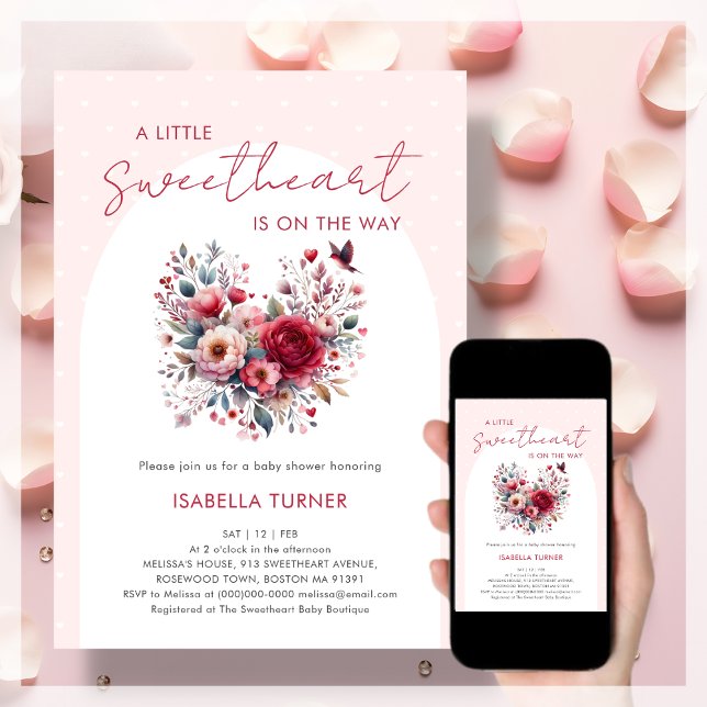Invitación Un poco de amor Valentine Baby Shower (Subido por el creador)