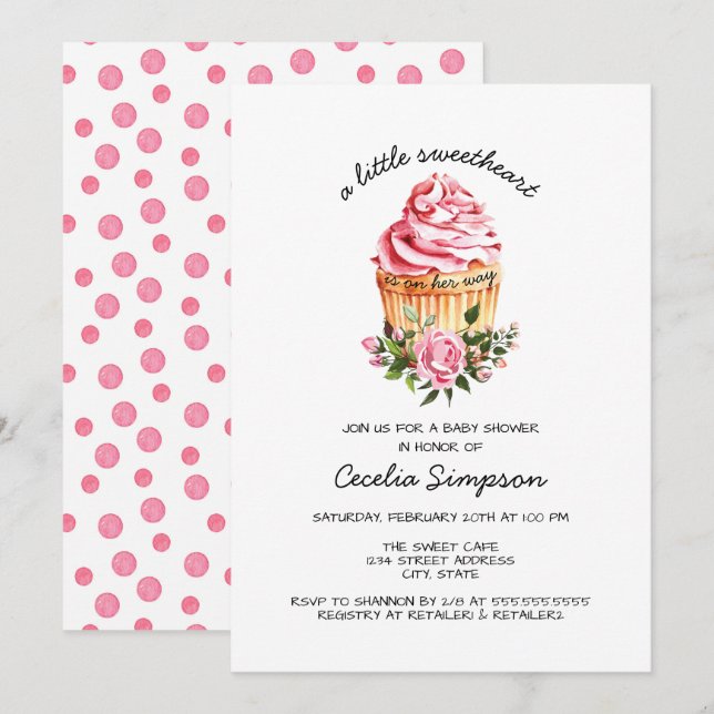 Invitación Un poco de amor Valentine Baby Shower (Anverso / Reverso)