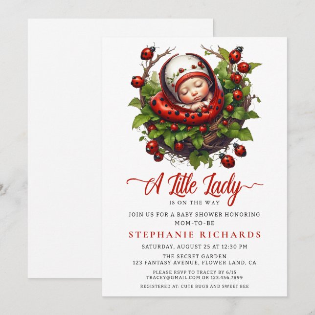 Invitación Un poco de Baby Shower (Anverso / Reverso)