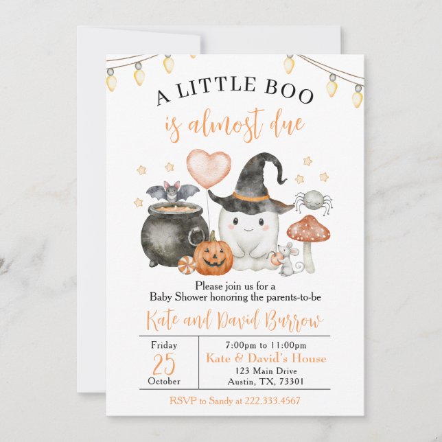 Invitación Un poco de Baby Shower (Anverso)