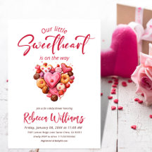 Un poco de Baby Shower de corazón dulce rojo