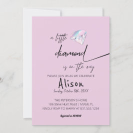Invitación Un poco de Baby Shower de diamantes