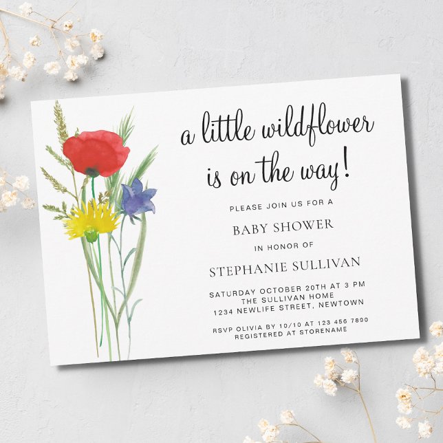 Invitación Un poco de Baby Shower del Boho de Flores Silvestr (Subido por el creador)