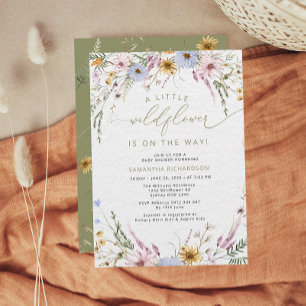 Invitación Un poco de Baby Shower del Boho de Flores Silvestr