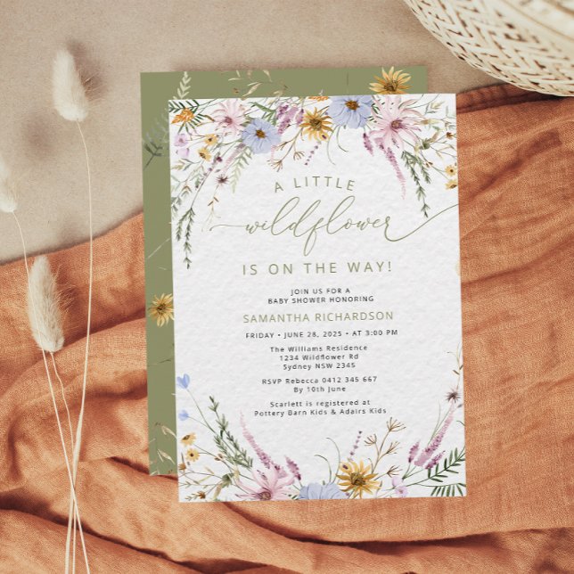 Invitación Un poco de Baby Shower del Boho de Flores Silvestr (Subido por el creador)